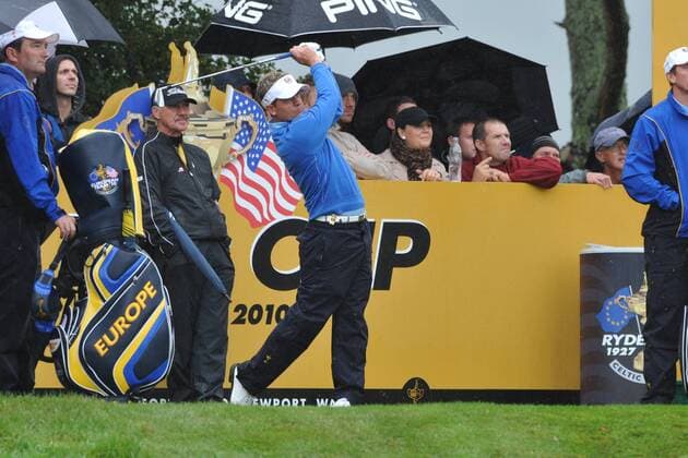 Luke Donald (England) Europe on the second practice day at the Ryder Cup 2010 course, Celtic Manor resort, Newport, xKevinxBatchelorx  ActionPlus4821004 Content restricted for UK based newspaper