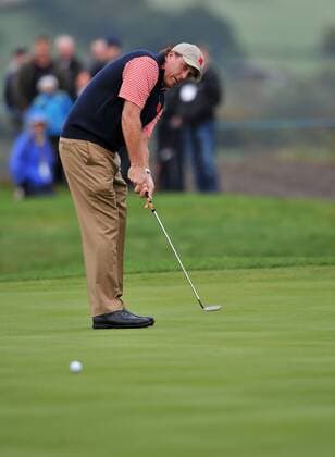 Golf - Ryder Cup 2010 - Practice Day 3, Phil Mickelson (USA) of the US during practice at Celtic Manor, Newport 