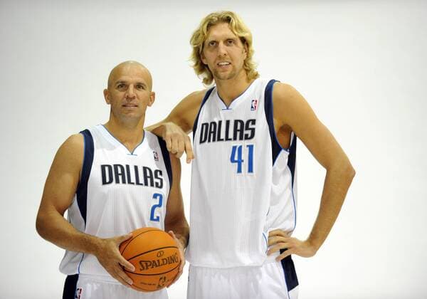 September 27, 2010: Dallas Mavericks guard Jason Kidd 2, and Dallas Mavericks forward Dirk Nowitzki 41 during media day for the Dallas Mavericks at the American Airlines Center in Dallas, TX Icon20100927124 EDITORIAL USE ONLY