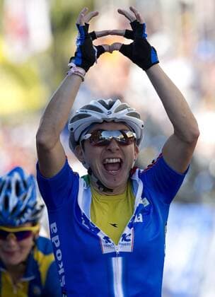 Geelong, 02 10 2010 CYCLING 2010 UCI ROAD WORLD CHAMPIONSHIPS MELBOURNE Giorgia Bronzini (ITA) - Weltmeisterin 2010 - xVereeckenxNicoxPHOTONEWS  o0 Jubel, Freude Sieg, Sieger