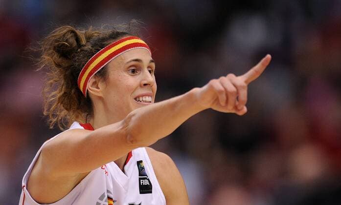 Amaya Valdemoro from Spain. World Basketball Championship bronze medal match in Karlovy Vary, Sunday, Oct. 3, 2010. (CTKxPhoto RadekxPetrasek)  CTKPhoto155201010030563801 o0 Spiel um Platz 3, Jubel, Freude