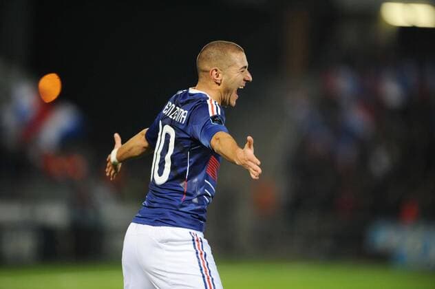 Frankreich (blau) - Luxemburg (weiß), Jubel Karim Benzema (FRA)  o0 Jubel, Freude