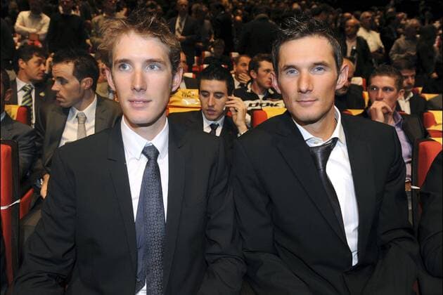 Präsentation Tour de France 2011 - 19.10.2010 - V.li. ANDY SCHLECK (LUX) und FRANK SCHLECK (LUX) -- xPhotoNewsx 