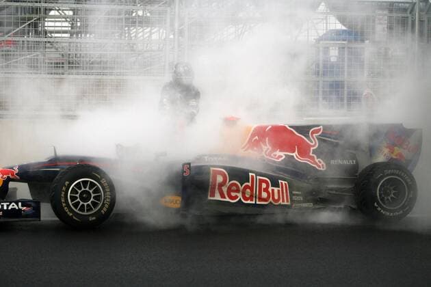 Race, Sebastian Vettel (GER), Red Bull Racing, RB6 retires from the race Korean Grand Prix - 