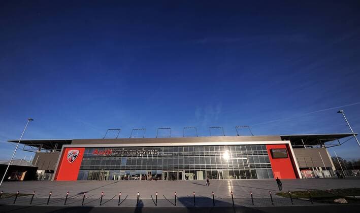 Fußball, Stadiongeschichte FC Ingolstadt 04 FC Ingolstadt 04: Uebersicht AUDI SPORTPARK in Ingolstadt  o0 Eingang
