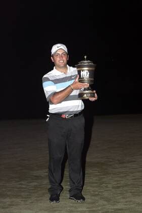 Francesco Molinari ITA gewinnt die HSBC World Championships in Shanghai  o0 Pokal Trophäe Objekt Siegerehrung Jubel Freude