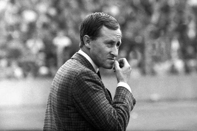 Trainer Rudi Gutendorf (Stuttgart) Fußball 1. BL Herren Saison 1965 1966, TSV 1860 München - VfB Stuttgart 0:0 Einzelbild München Skepsis, Nachdenklichkeit,