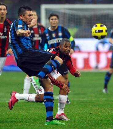 LUCIO Inter, ROBINHO Milan, 14 11 2010 - Inter Milan (blue) vs AC Milan -