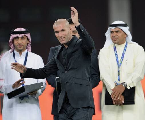 Testspiel in Doha 17.11.2010 Argentinien - Brasilien Botschafter fuer die WM Bewerbung Katar 2022: Zinedine ZIDANE (Frankreich) 