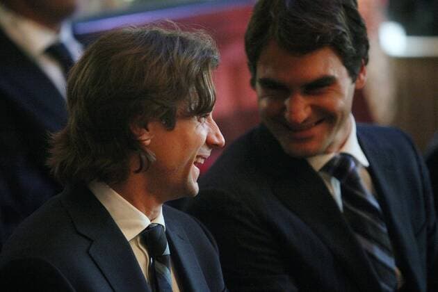 19-11-2010 London (ENG) ATP-Tennis in the picture: David Ferrer (ESP, L) and Roger Federer (SUI) semediaxinside
