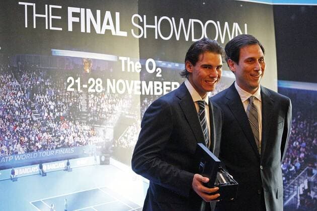 19-11-2010 London (ENG) ATP-Tennis in the picture: Rafael Nadal (ESP, L) semediaxinside o0 Schriftzug The Final Showdown