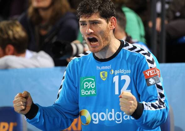 Torwart Henning FRITZ (Rhein Neckar Löwen) Handball Champions League, THW Kiel - Rhein Neckar Löwen 30:27. o0 Jubel, Freude