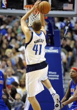 November 23, 2010: Dallas Mavericks power forward Dirk Nowitzki 41 scored 42 points and had 12 rebounds during an NBA game between the Detroit Pistons and the Dallas Mavericks at the American Airlines Center in Dallas, TX Dallas defeated Detroit 88-84 Icon201011231303 EDITORIAL USE ONLY