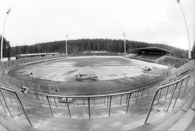 Fußball, Stadiongeschichte FC 08 Homburg Waldstadion in Homburg Aufnahmedatum geschätzt