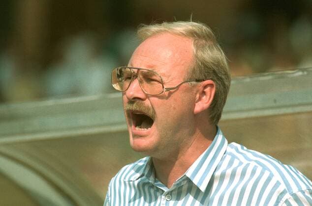 Wolf Werner, Trainer von Gladbach. DFB Pokal 1989 1990, 1. Runde Hannover 96 gegen Borussia Mönchengladbach 0:3 am 19.08.1989.
