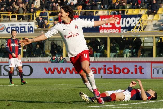 Zlatan Ibrahimovic (Milan) celebrates after scoring goal - 12.12.2010 - FC Bologna vs. AC Milan 0:3 - lucaxpagliaricci