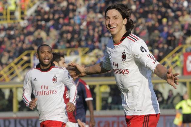 12.12.2010 - Bologna FC vs. AC Milan - Zlatan Ibrahimovic (R) und Robinho (Milna) - 