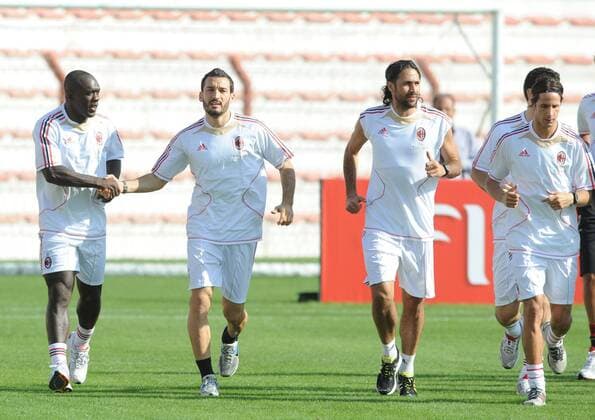 L-R: CLARENCE SEEDORF - GIANLUCA ZAMBROTTA - MARIO YEPES - LUCA ANTONINI (alle AC Mailand) -