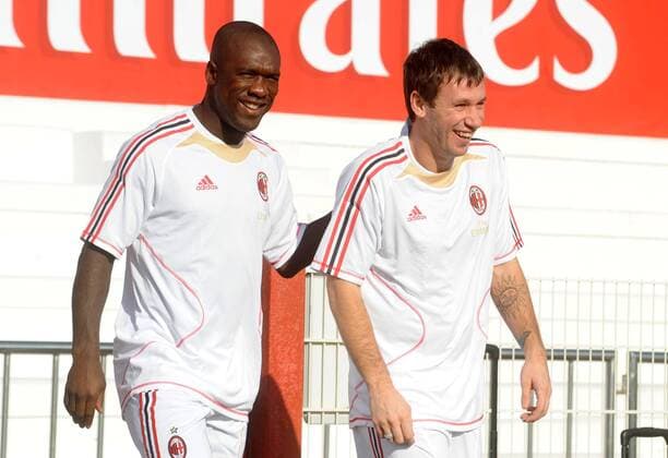 CLARENCE SEEDORF (L), Antonio Cassano (beide AC Mailand)