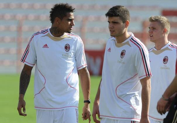 Kevin Prince Boateng (L), GIACOMO BERETTA (beide AC Mailand) -