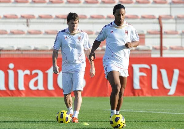 ANTONIO CASSANO (L), RONALDINHO (beide AC Mailand) -