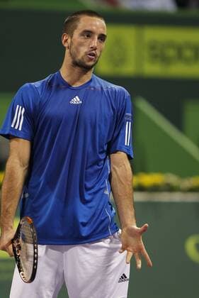 06.01.2011, Doha - ATP Tour 2011 - Qatar ExxonMobil Open - Viktor Troicki (SRB) ist enttäuscht