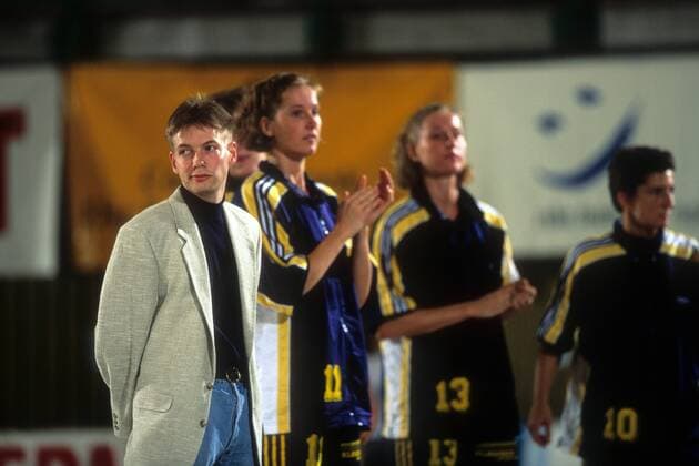 Co Trainer Olaf Lange (BTV Wuppertal, li.) Basketball 1. BL Damen Saison 1996 1997, Vdia o00 GER Gruppe