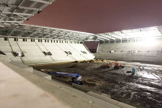 Fußball, Stadiongeschichte 1. FSV Mainz 05 COFACE ARENA Empfang des 1. FSV MAINZ 05 anlässlich des 60. Geburtstages von Präsident H. Strutz o0 bau Baustelle Neubau Stadionbau Stadionneubau bauarbeiten