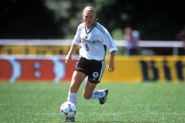 Doris Fitschen (Deutschland DFB) Fußball Länderspiel Damen Nationalmannschaft 1999 Frauenfußball Frauen Einzelbild Rheinbach