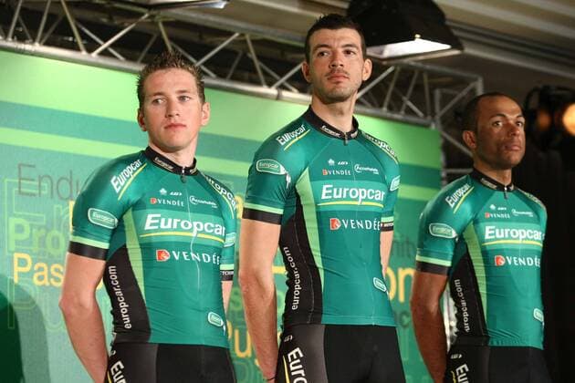 Radsport : Präsentation Team Europcar - 14.01.2011 - V.li. TONY HUREL SAID HADDOU YOHANN GENE --- xGwendolineLeGoffx 