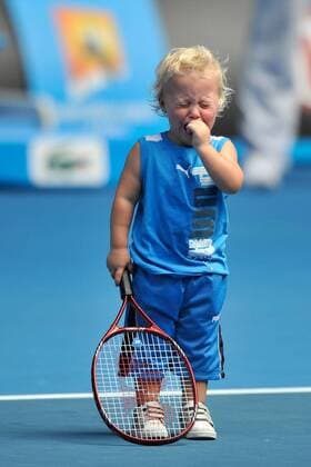 Jan. 16, 2011 - Melbourne, Victoria, Australia - Lleyton Hewitt s son Cruz (Australia) at the Rally For Relief charity exhibition match by top players of the 2011 Australian Open at Melbourne Park. - ZUMAx35 o0 Kind privat Familie