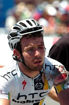 Tour Down Under 2011 - 2. Etappe - Tailem Bend - Mannum - Mark Cavendish (Htc - High Road) verletzt - 
