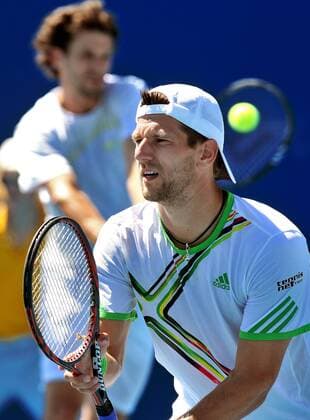 TENNIS - ATP, Australian Open MELBOURNE,AUSTRALIEN,19.JAN.11 - TENNIS - ATP World Tour, Grand Slam, Australian Open 2011, Doppel. Bild zeigt Juergen Melzer (AUT, vorn) und Philipp Petzschner (GER). 