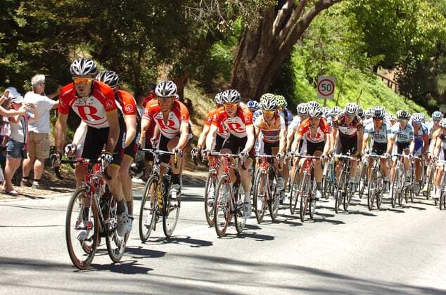 Tour Down Under 2011 - Stage Three - Unley to Stirling - Picture shows team Radioshack rider Lance Armstrong (3L) - 
