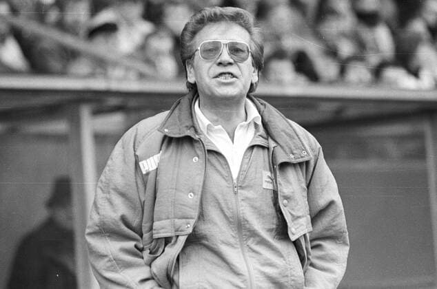 Diethelm Ferner, Trainer von Schalke 04. 2. BL Eintracht Braunschweig gegen FC Schalke 04 1:0 am 04.03.1989. o00 Vsw