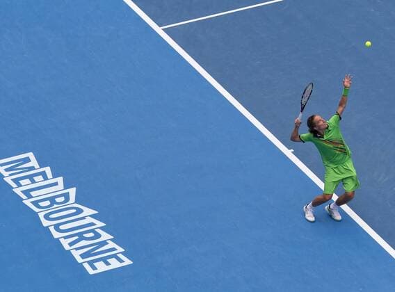 ALEXANDR DOLGOPOLOV (UKR)- Australian Open in Melbourne - ZUMAmu3 o0 Schriftzug