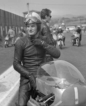 British motor bike racer Mike Hailwood at Grand Prix (Velka cena) Brno, Czechoslovakia 1965. (CTKxPhotox xEmilxBican)  CTKPhoto01190297
