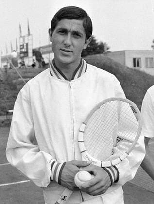 Romanian teenis player Ilie Nastase hold a tennis racket in Pilsen, Czechoslovakia 1966. (CTKxPhotox xJirixVlach)  CTKPhoto00296095