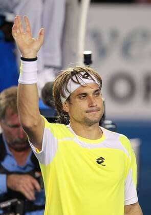 David Ferrer, ESP, playing the 2011 Australian Open men s singles quarter-finals in Melbourne, 26 01 2011 -