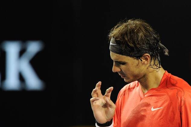 Jan. 26, 2011 - Melbourne, Australia - Rafael Nadal (ESP) in action during quarterfinal match on day ten of the 2011 Australian Open at Melbourne Park, Australia. - ZUMAx35 o0 Enttäuschung