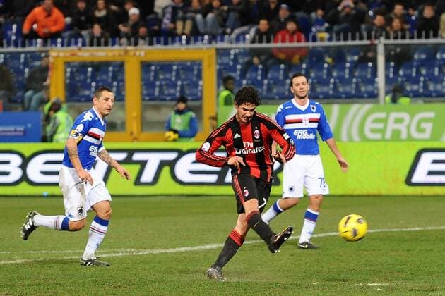 Sampdoria Genua vs AC Milan: Tor durch Alexandre Pato Mitte Milan 