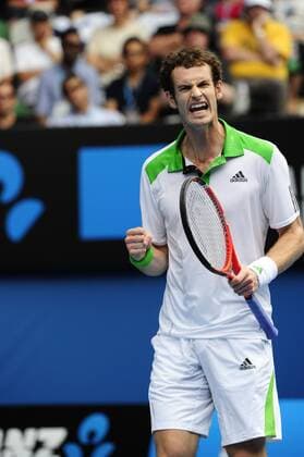 Andy Murray (GBR) in action securing himself a place in the semifinals. Andy cheers winning a point xPeterxBlakemanx  ActionPlus11133686 o0 Andrew Jubel Freude Emotionen
