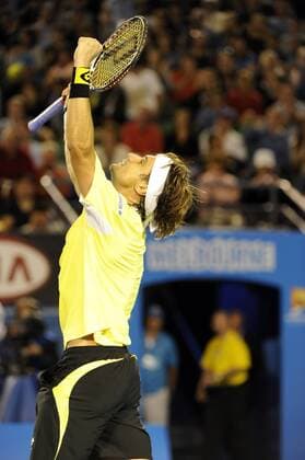 David Ferrer (Spain) wins a place in the quarterfinals xPeterxBlakemanx  ActionPlus11133699 o0 Jubel Freude