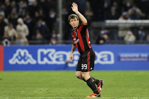 Sampdoria Genua (blau) vs AC Milan: Antonio Cassano 