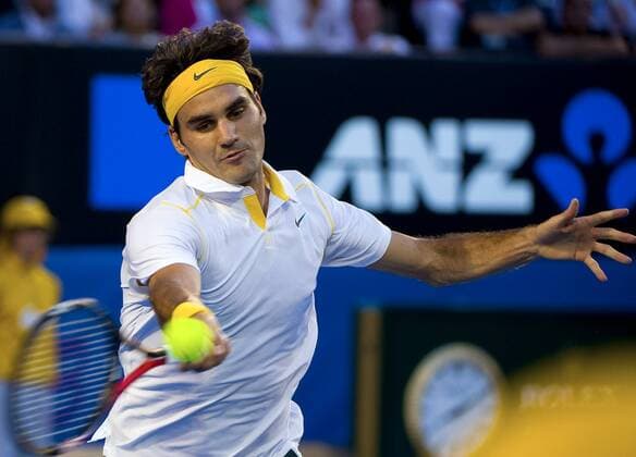 MELBOURNE, Jan. 27, 2011 - Roger Federer of Switzerland during the men s singles semifinal at the Australian Open tennis tournament in Melbourne - 