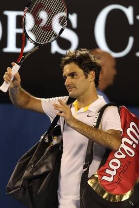 MELBOURNE, Jan. 27, 2011 - Roger Federer of Switzerland greets the audience after the men s singles semifinal at the Australian Open tennis tournament in Melbourne - 
