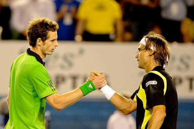 Jan. 28, 2011 - Melbourne, - Andy Murray (GBR) (L) and David Ferrer (ESP) on day twelve of the 2011 Australian Open - ZUMAx35 o0 Andrew