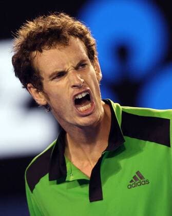 Melbourne - Andy Murray of GBR celebrates scoring during the men s singles semifinal at the 2011 Australian Open tennis tournament in Melbourne, 