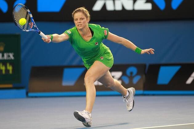 Kim Clijsters, BEL, playing the final of the 2011 Australian Open women s singles championships in Melbourne, 29 01 2011 -