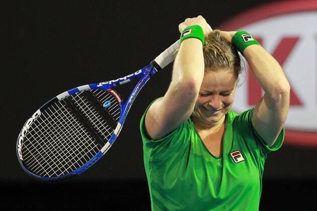 Kim Clijsters, BEL, playing the final of the 2011 Australian Open women s singles championships in Melbourne, 29 01 2011 -